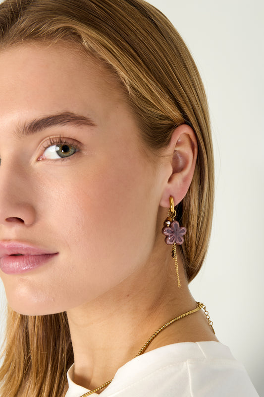 Edelstahl Tropfen Ohrringe Blume Casual Täglich Einfache Serie frauen schmuck