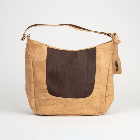 Umhängetasche aus Naturkork mit braunem Einsatz