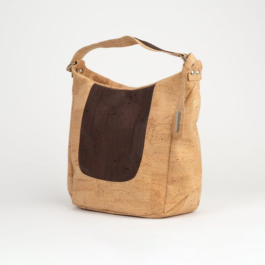 Umhängetasche aus Naturkork mit braunem Einsatz
