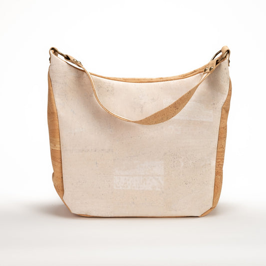 Umhängetasche aus Naturkork mit weißem Einsatz