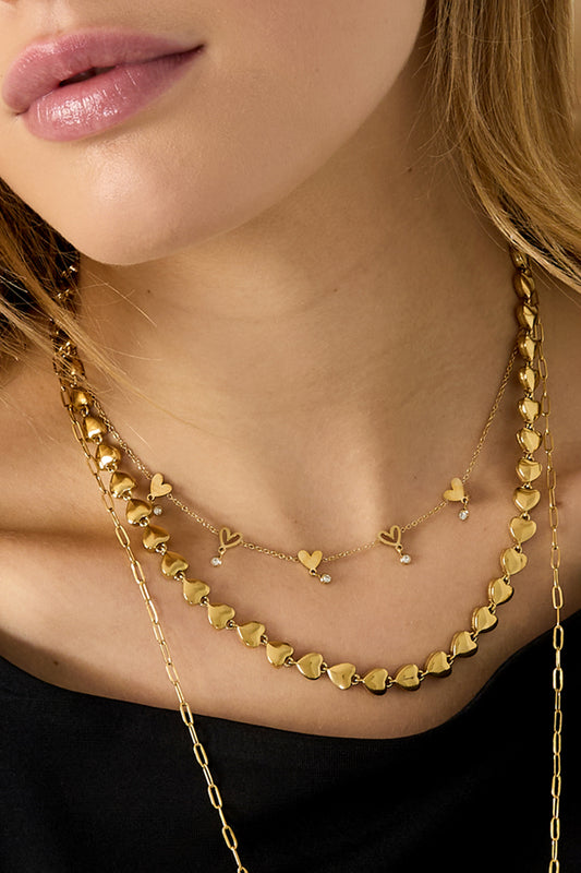 Edelstahl Kette Halsketten Herz Casual Täglich Einfache Serie frauen schmuck