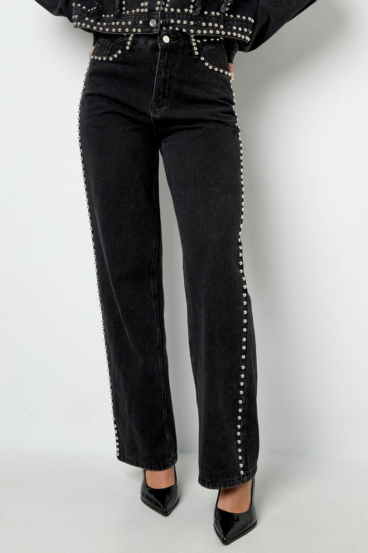 Gewebte Baumwolle Damen Gerade Hose Street Einfarbige Farbe