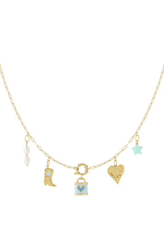 Blaue Herz-DIY-Halskette