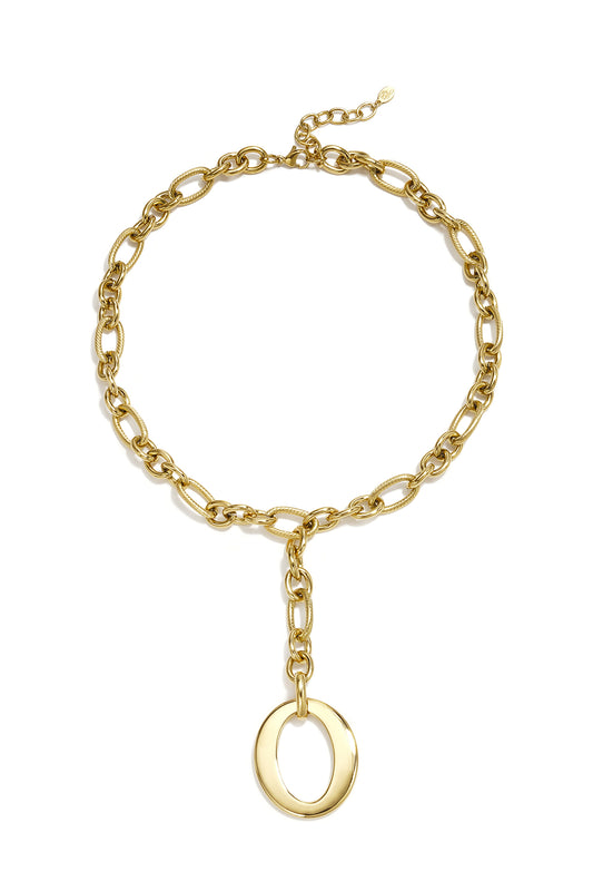 Halsketten mit Anhänger aus Edelstahl, schlichte Kreise, Alltagsschmuck-Serie, Damenschmuck