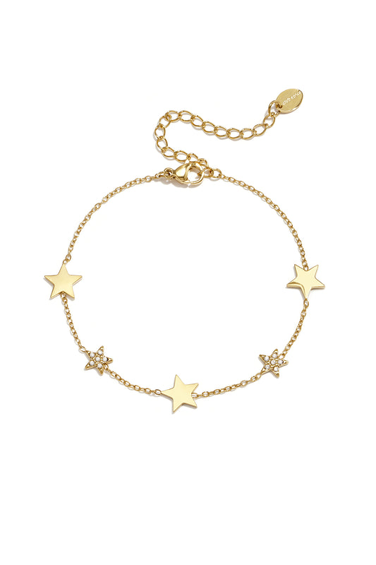 Charm-Armbänder aus 14-karätig vergoldetem Edelstahl, Star Daily Simple Serie, Damenschmuck