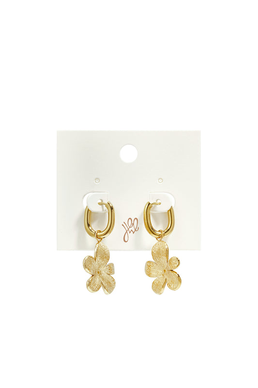 Ohrhänger aus Edelstahl, schlichtes Blumenmuster, schlichte Alltags-Serie, Damenschmuck