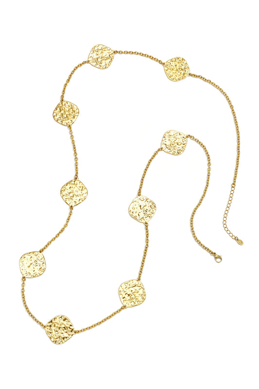 Lange Halskette aus Edelstahl, geometrische Form, schlichte Alltags-Serie, Damenschmuck