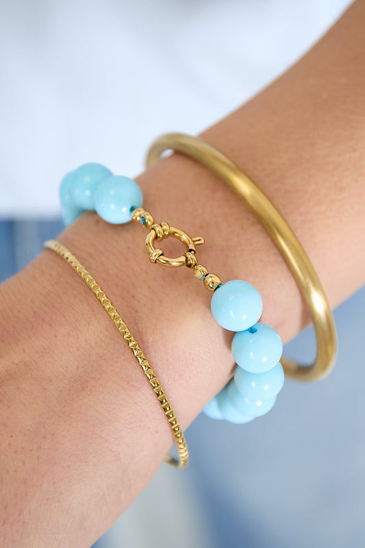 Armband mit mittelgroßen Perlen und Vorderverschluss – 12 mm