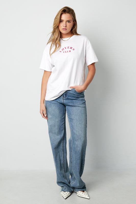 Cotton Damen T-Shirt Casual Letters