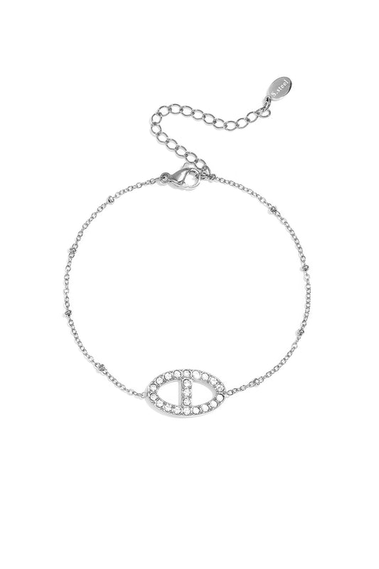 Armband mit Steinen in ovalem Anhänger