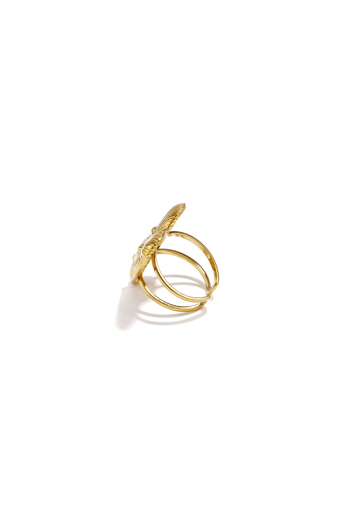 Statement-Ringe aus 14-karätig vergoldetem Edelstahl, Herzmotiv, schlichte Alltagskollektion, Damenschmuck