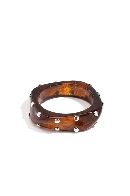 Kreisförmige Armreifen aus Kunstharz, Hip-Hop/Rock-Stil, schlichte Alltagskollektion, Damenschmuck