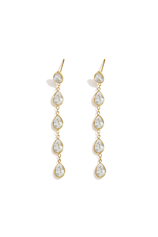Elegante, tropfenförmige Ohrhänger aus Edelstahl – perfekt für festliche Anlässe und Partys. Luxuriöse Damenschmuckserie.