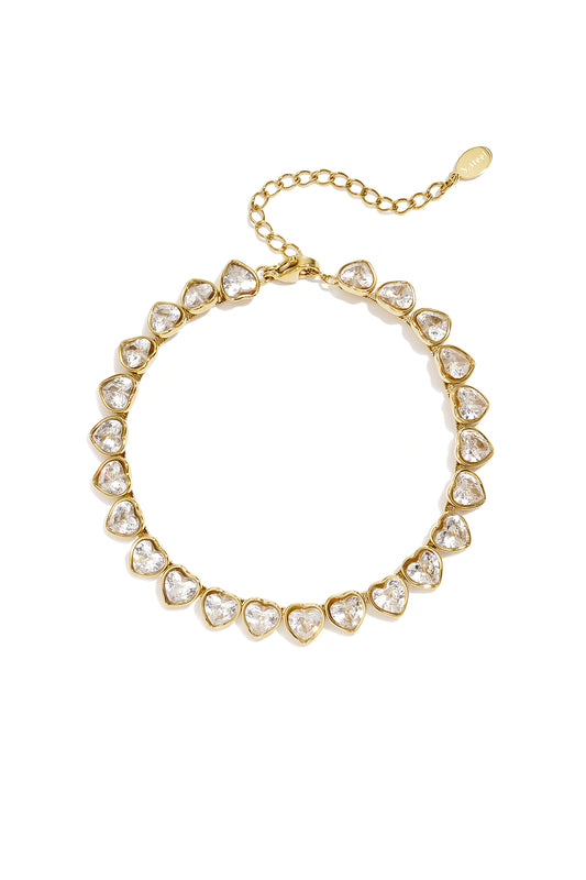 Edelstahl-Kettenarmband Herz, schlichte Alltagsserie, Damenschmuck