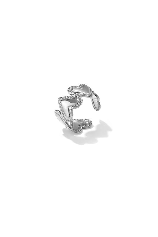 Minimalistische Ringe aus Edelstahl, Herzform, schlichte Alltags-Serie, Damenschmuck