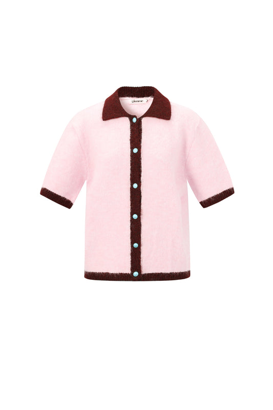 Gestrickte Polyesterfaser Damen Strickjacke Casual Farbkontrast
