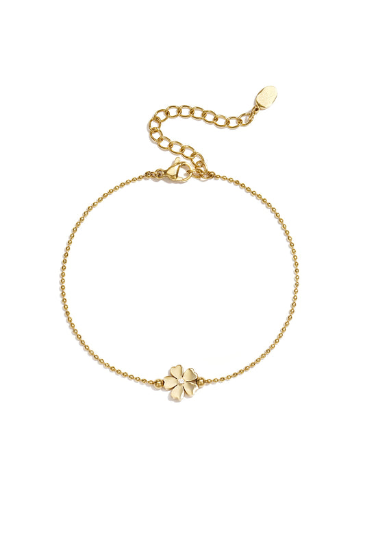 Edelstahl-Charm-Armbänder, Blumenmuster, schlichte Alltagsserie, Damenschmuck