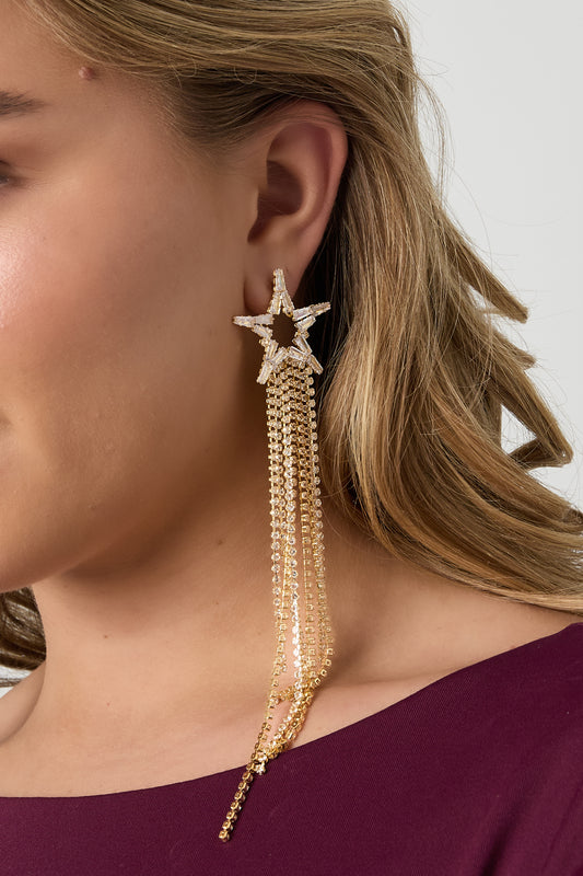 Kupfer Baumeln Ohrringe Stern Elegante Weihnachten Luxuriöse Serie frauen schmuck