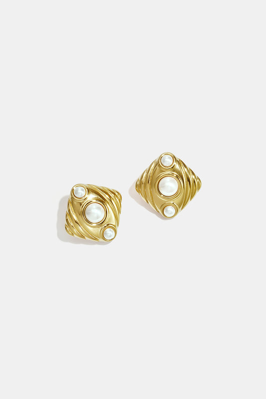 Ohrstecker aus Edelstahl, geometrische Form, schlichte Alltags-Serie, Damenschmuck