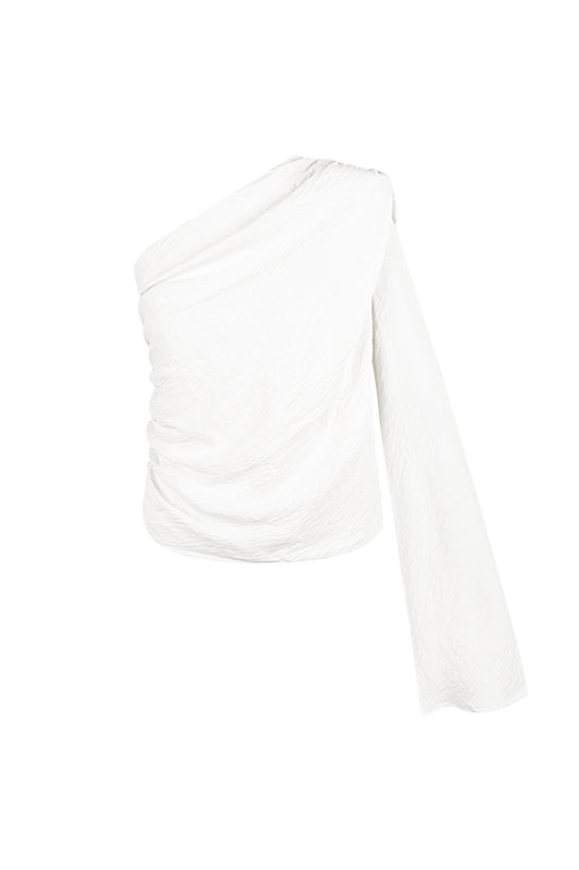 polyester-damen-ein-schulter-langarm-oberteil-asymmetrisches-design-frontansicht