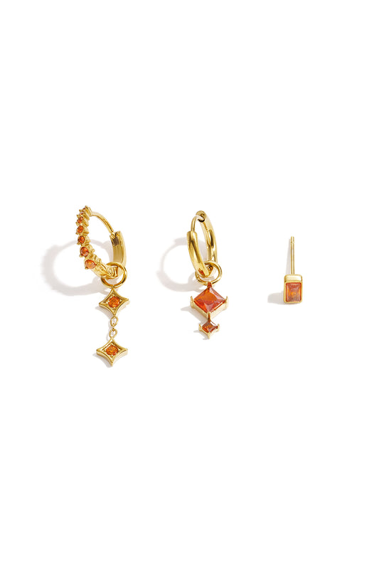 Ohrring-Sets aus Edelstahl, geometrische Form, schlichte Alltags-Serie, Damenschmuck