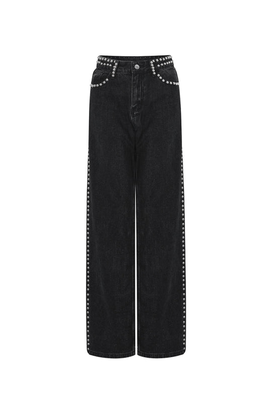 Gewebte Baumwolle Damen Gerade Hose Street Einfarbige Farbe