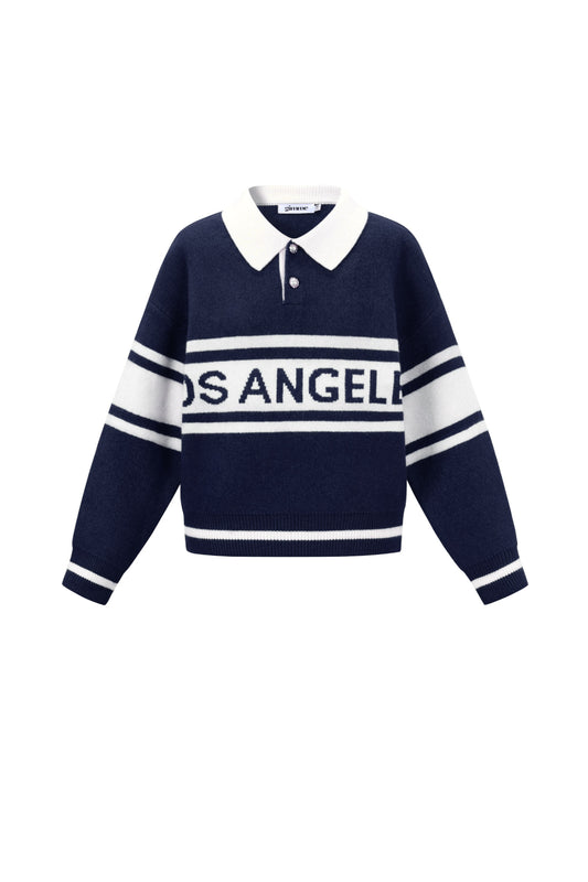 Gestrickte Polyesterfaser Damen Strickpullover Sporty Letters