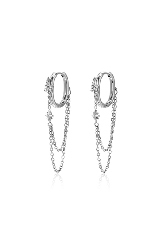 Ohrhänger aus Edelstahl, Kette, schlichte Alltags-Serie, Damenschmuck