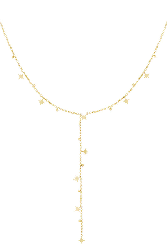 Halskette mit leuchtenden Sternen – Goldfarben