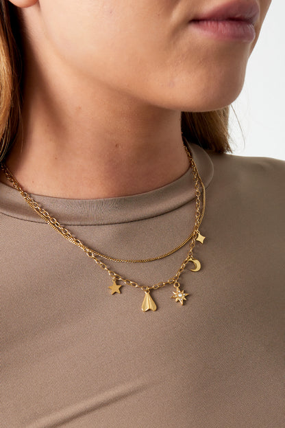 Halskette mit zeitlosem Charm - Goldfarben