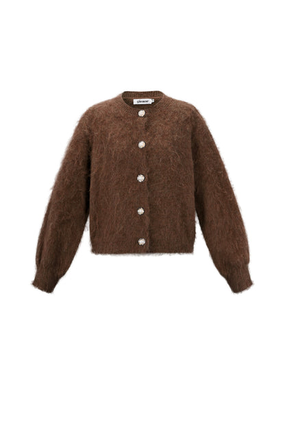 Gestrickte Polyesterfaser Damen Strickjacke Casual Einfarbig