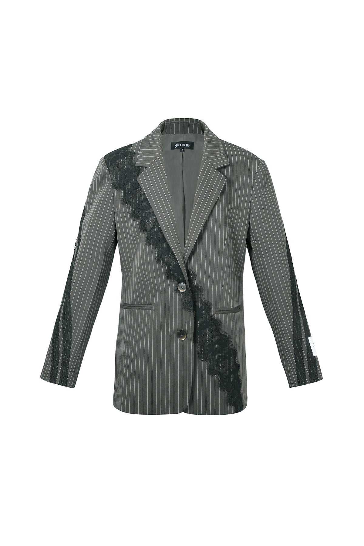Gewebte Polyesterfaser Damen-Anzug-Set Elegant Streifen Spitzenpaneel