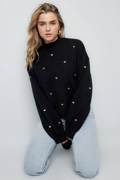 Acryl Strickpullover Casual Herz Muster Herbst/Winter