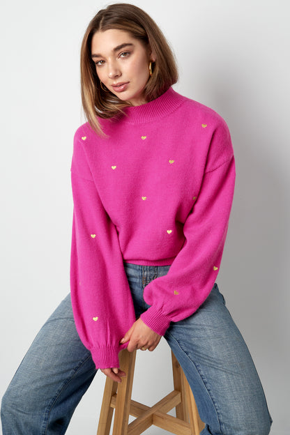 Acryl Strickpullover Casual Herz Muster Herbst/Winter
