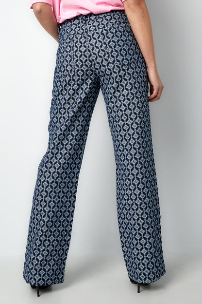 Cotton Woven Damen Gerade Hose Geometrisches Muster