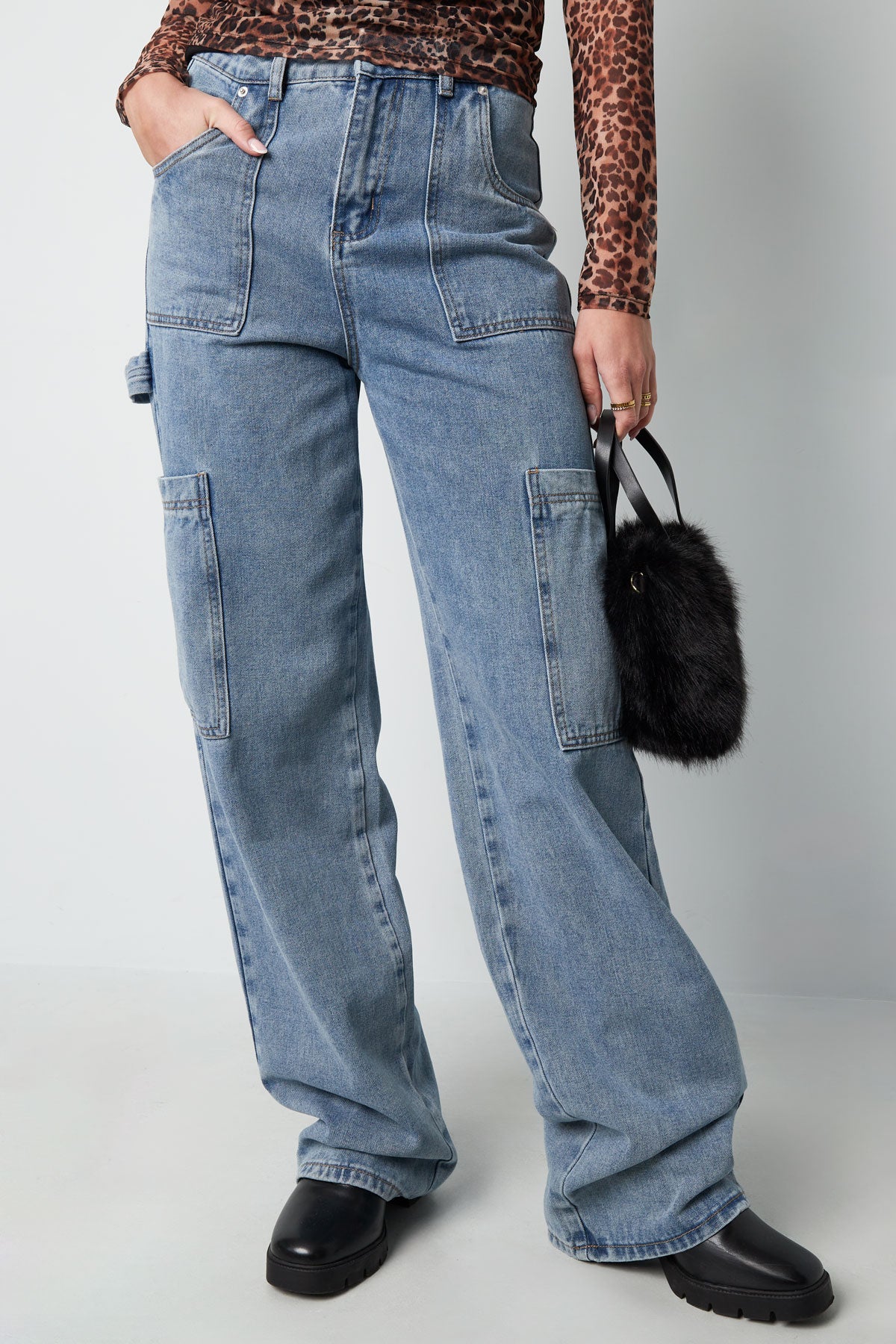 Baumwolle Gewebte Damen Gerade Jeans Casual Einfarbig Mittelindigo