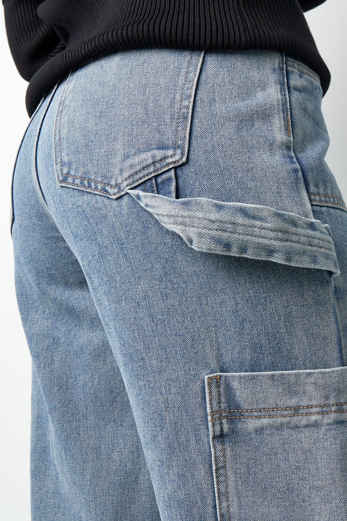 Baumwolle Gewebte Damen Gerade Jeans Casual Einfarbig Mittelindigo