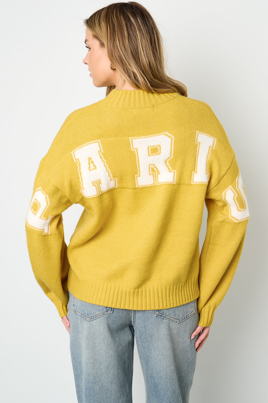 Gestrickte Polyesterfaser Damen Strickpullover Casual Letters