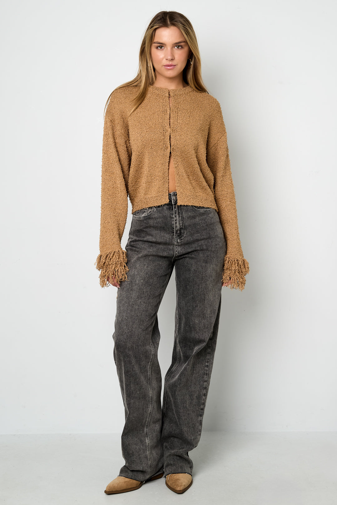 Gestrickte Polyesterfaser Damen-Cardigan Casual Einfarbig Herbst/Winter