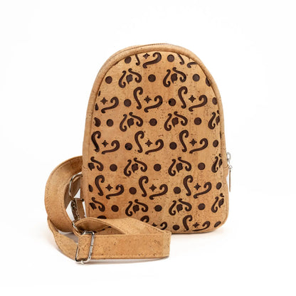Mini-Trekkingrucksack aus Naturkork mit braunem Laser.