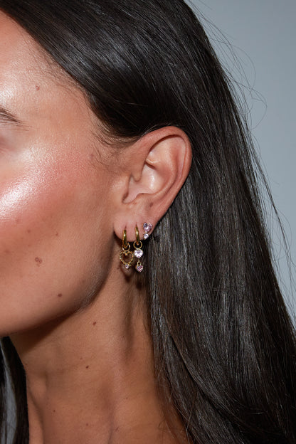 Edelstahl-Ohrring-Sets, Herz, Schlicht, Alltagsschmuck, Serie, Damenschmuck