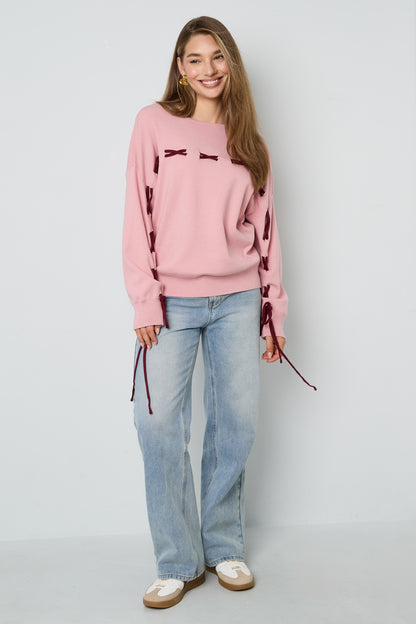 Gestrickte Viskose Damen Pullover Casual Farbkontrast