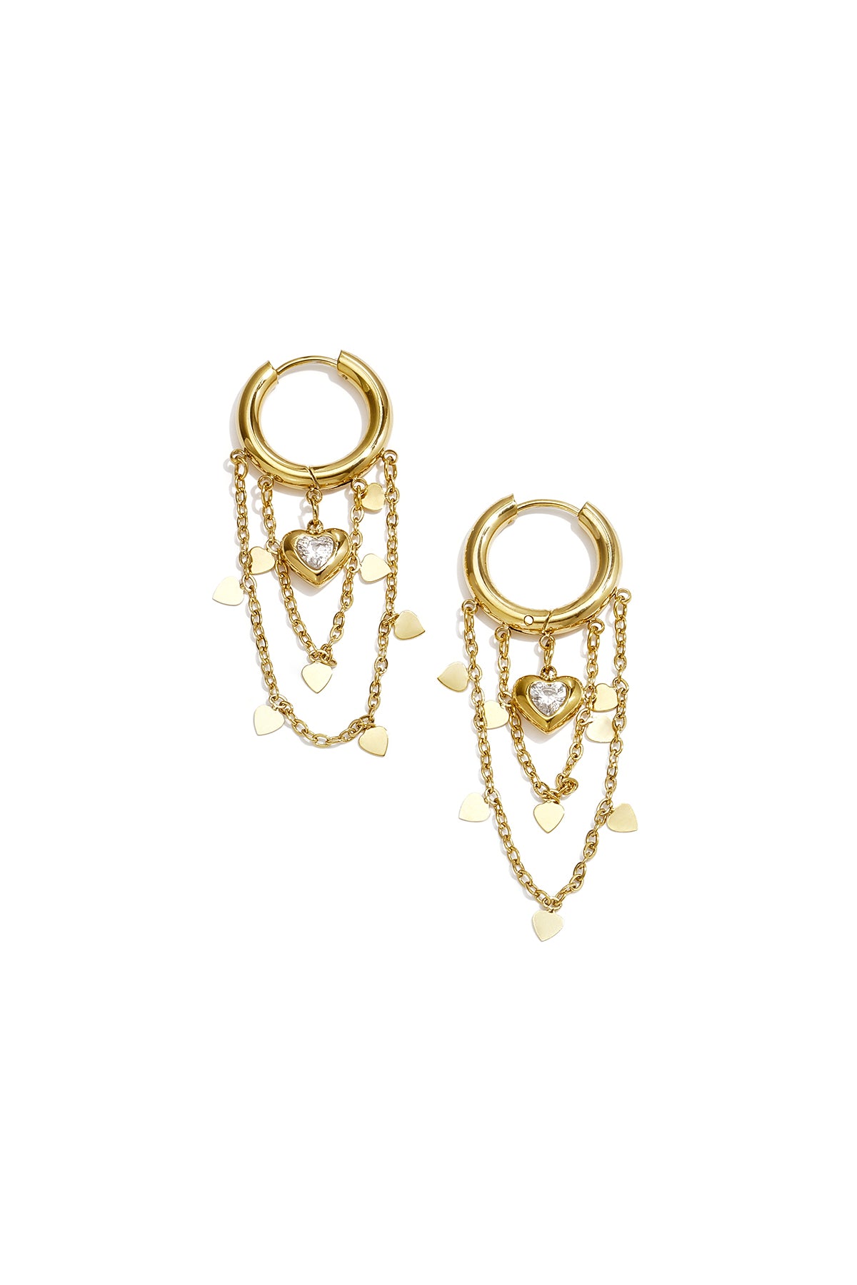 Herzförmige Ohrhänger aus Edelstahl, elegant und schlicht, für jeden Tag – Damenschmuck