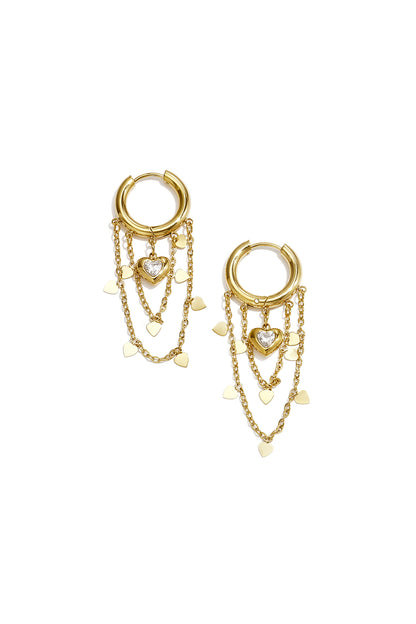Herzförmige Ohrhänger aus Edelstahl, elegant und schlicht, für jeden Tag – Damenschmuck
