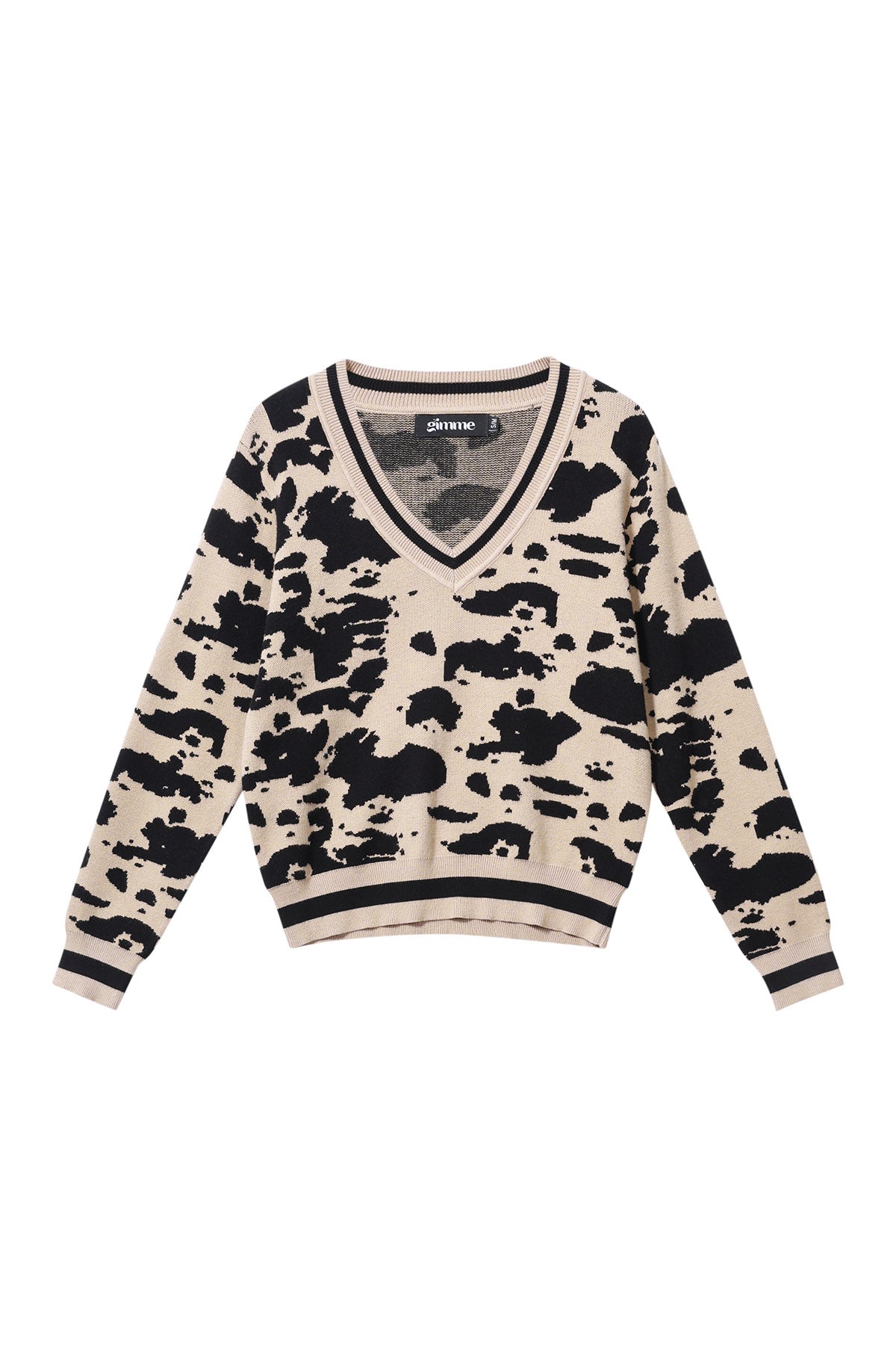 Strickware (einschließlich Häkel- und Wollstoffe) Leopardenmuster Damen V-Ausschnitt Pullover Herbst/Winter Casual