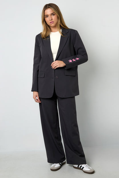 Gewebte Polyesterfaser Damen-Anzug-Set Casual Letters Design