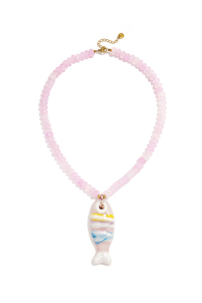 Keramik-Perlenketten, Fischmotiv, Urlaubs-/Strandmotiv, romantische Serie, Damenschmuck