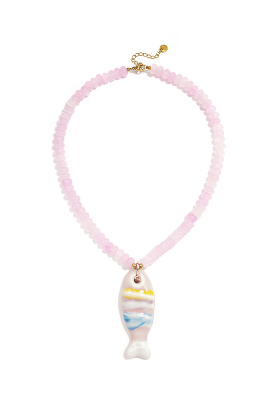 Keramik-Perlenketten, Fischmotiv, Urlaubs-/Strandmotiv, romantische Serie, Damenschmuck