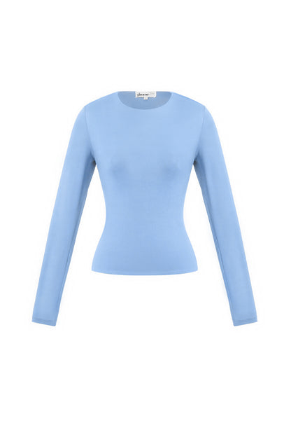 Strick-Nylon Damen Langarm-Oberteil Basic Einfarbig