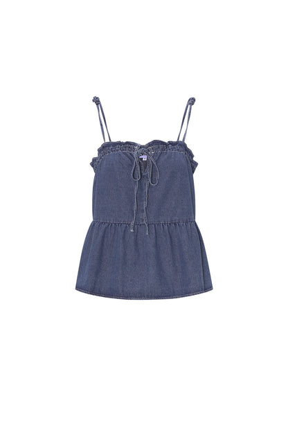 Gewebte Jeans Damen Casual Top Frühling/Sommer Einfarbig
